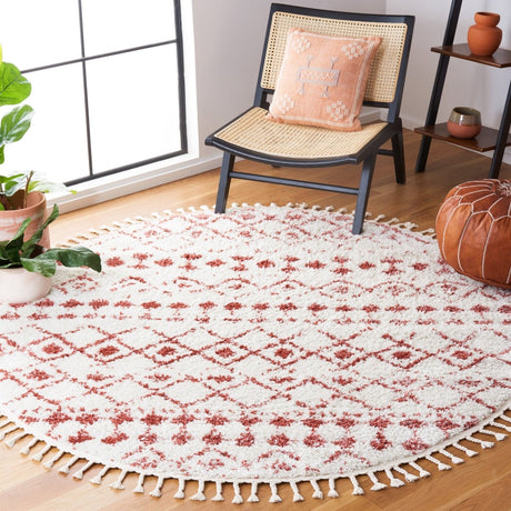 Safavieh Berber Fringe Shag Bfg516P Ivory/Rust Rug.