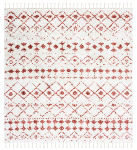 Safavieh Berber Fringe Shag Bfg516P Ivory/Rust Rug.