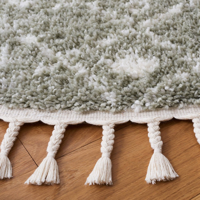 Safavieh Berber Fringe Shag Bfg516W Sage/Ivory Rug.