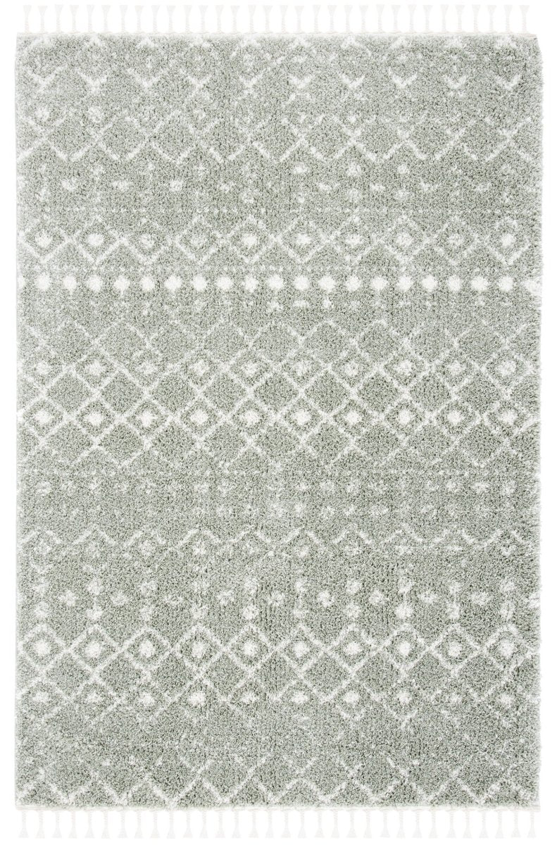 Safavieh Berber Fringe Shag Bfg516W Sage/Ivory Rug.