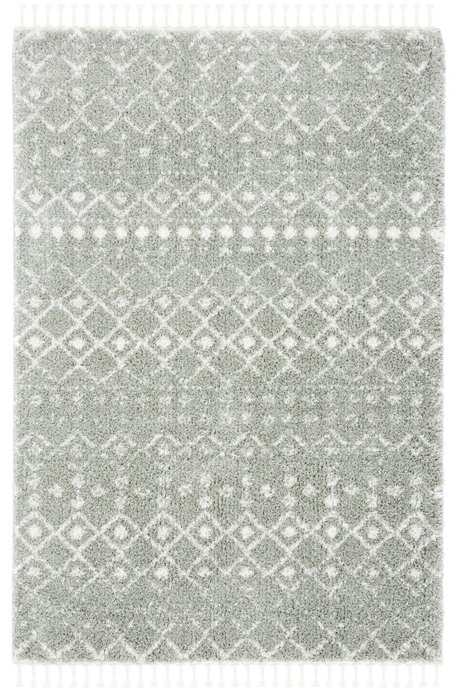Safavieh Berber Fringe Shag Bfg516W Sage/Ivory Rug.