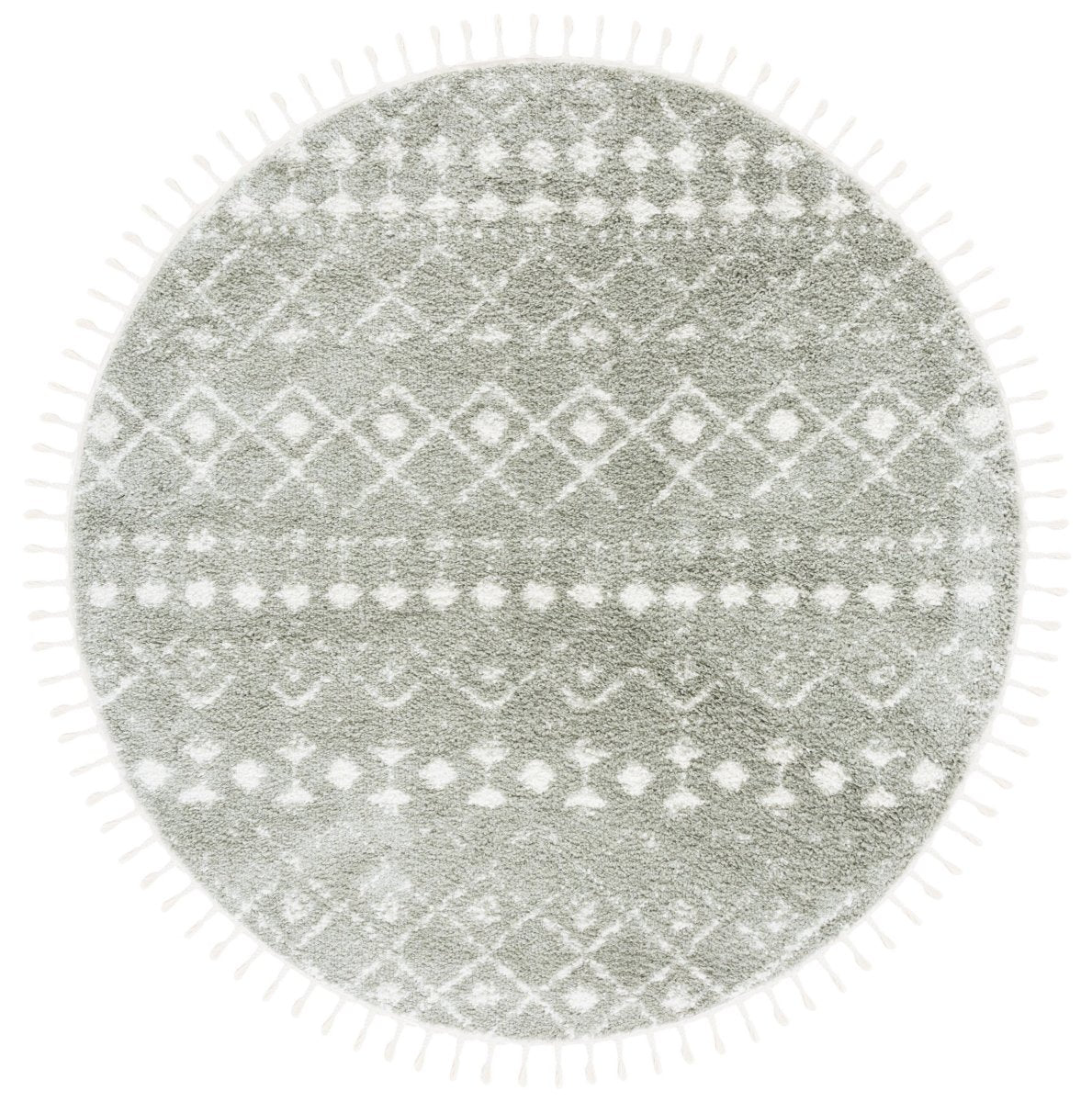 Safavieh Berber Fringe Shag Bfg516W Sage/Ivory Rug.
