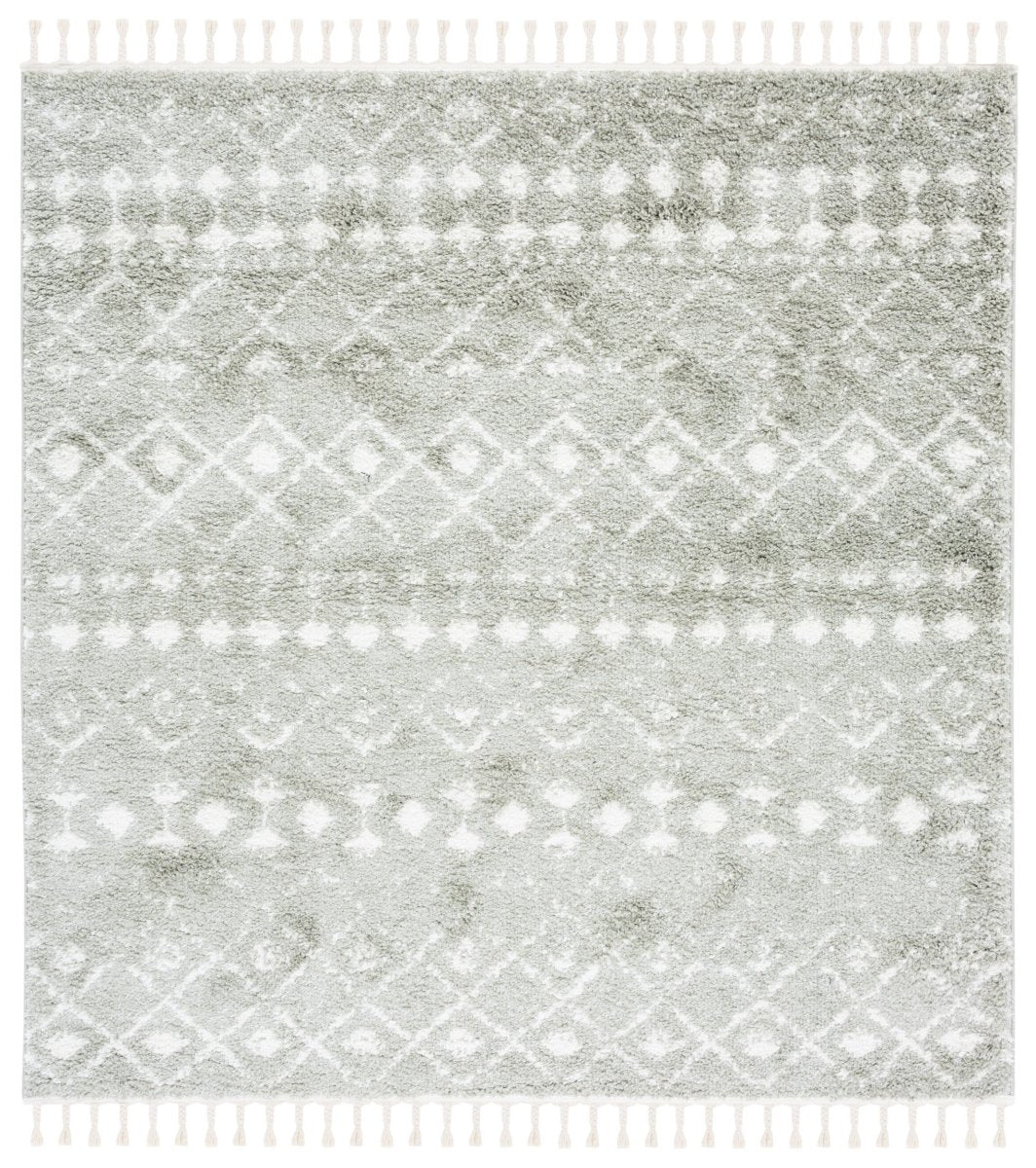 Safavieh Berber Fringe Shag Bfg516W Sage/Ivory Rug.
