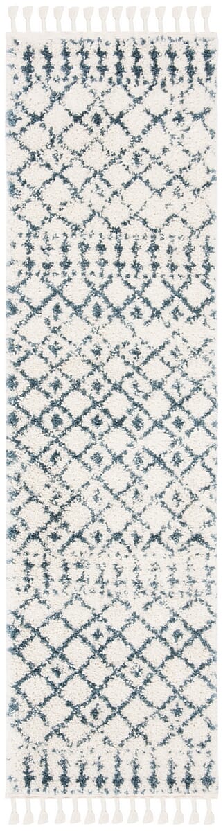 Safavieh Berber Fringe Shag Bfg519A Cream/Blue Rug.