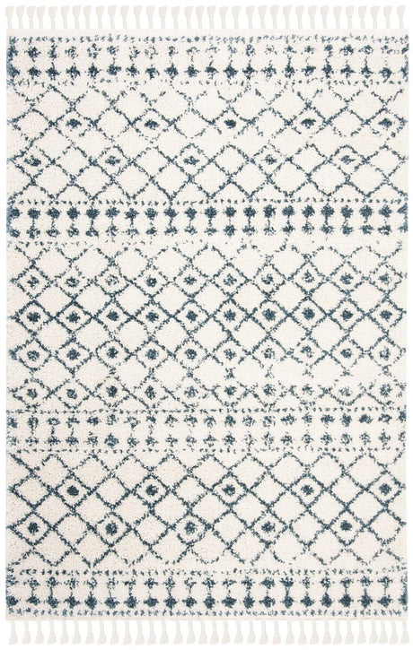 Safavieh Berber Fringe Shag Bfg519A Cream/Blue Rug.