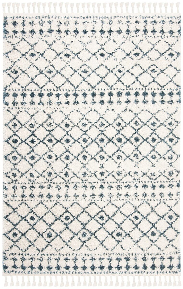 Safavieh Berber Fringe Shag Bfg519A Cream/Blue Rug.