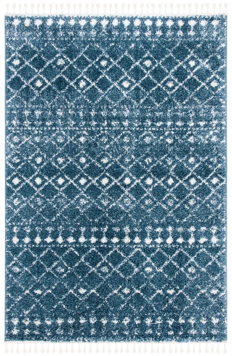 Safavieh Berber Fringe Shag Bfg519M Blue/Ivory Rugs.