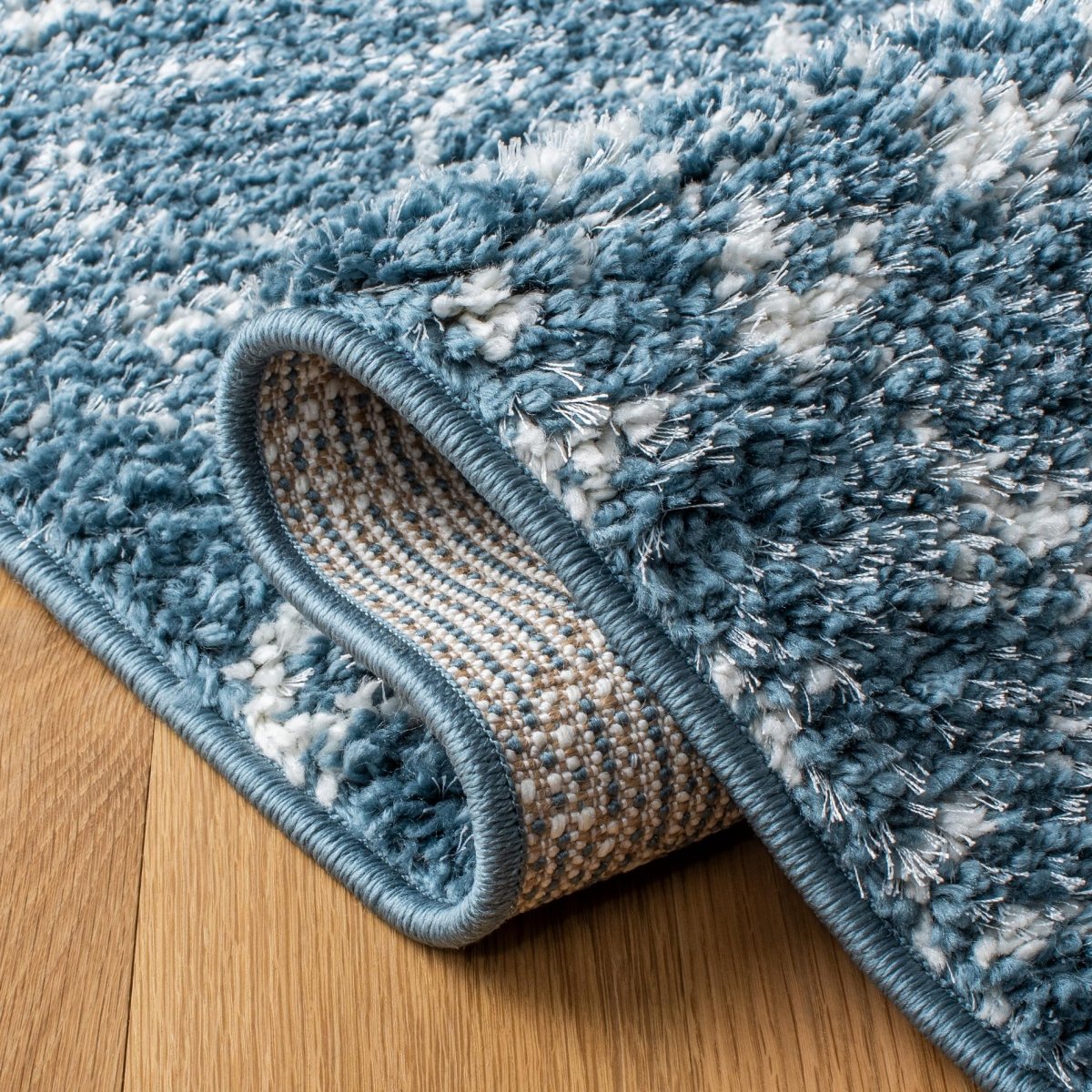 Safavieh Berber Fringe Shag Bfg519M Blue/Ivory Rugs.