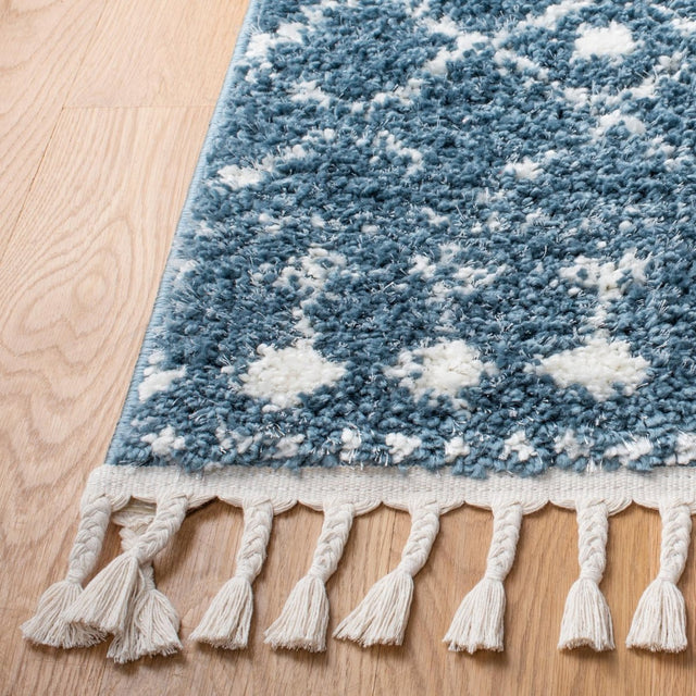 Safavieh Berber Fringe Shag Bfg519M Blue/Ivory Rugs.