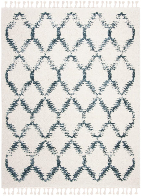Safavieh Berber Fringe Shag Bfg524A Cream/Blue Rug.