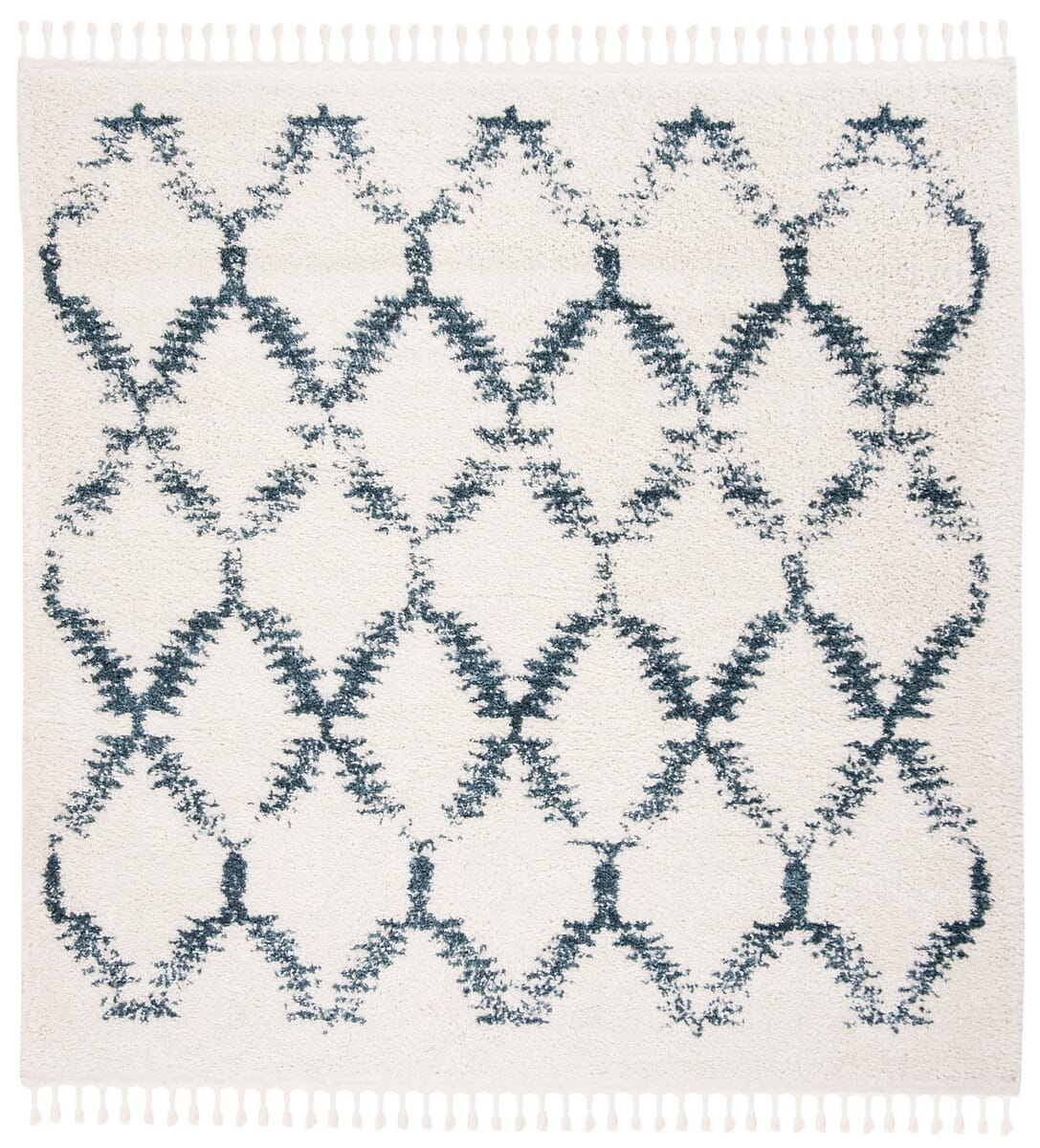 Safavieh Berber Fringe Shag Bfg524A Cream/Blue Rug.