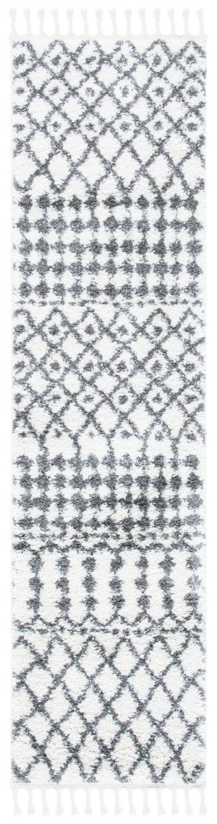 Safavieh Berber Fringe Shag Bfg538A Ivory/Dark Grey Rug.