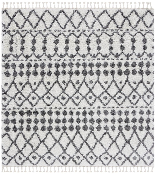 Safavieh Berber Fringe Shag Bfg538A Ivory/Dark Grey Rug.