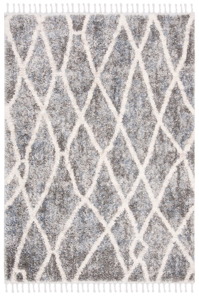 Safavieh Berber Fringe Shag Bfg628M Dark Grey/Cream Rug.