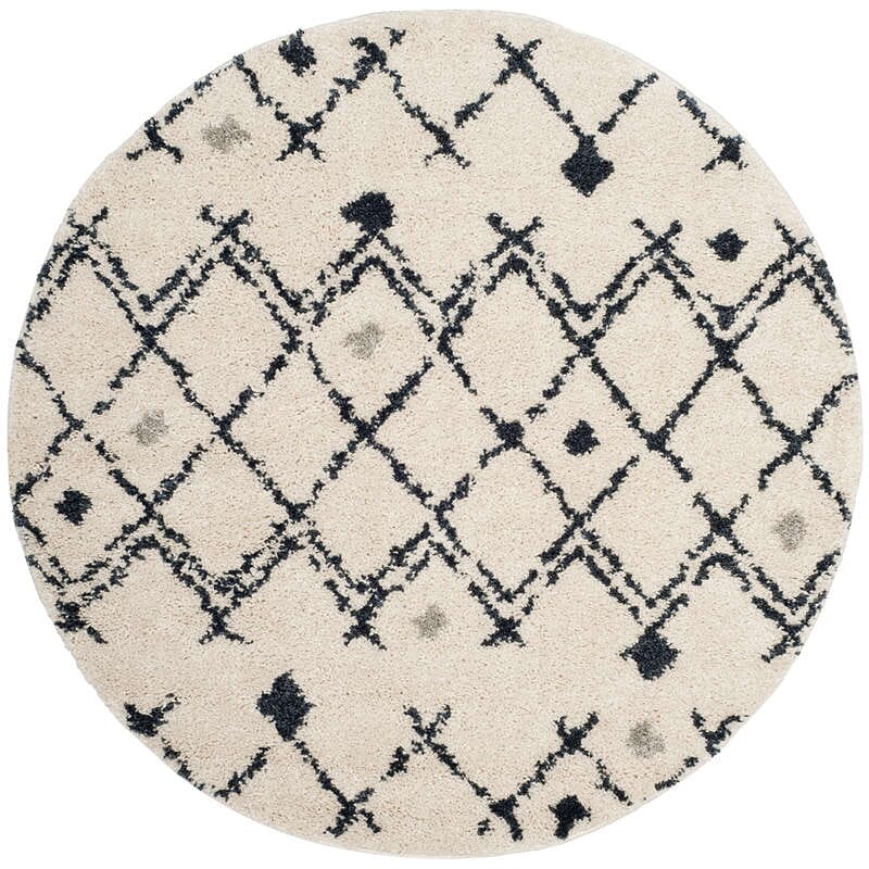 Safavieh Berber Shag Ber164D Cream/Navy Rug.