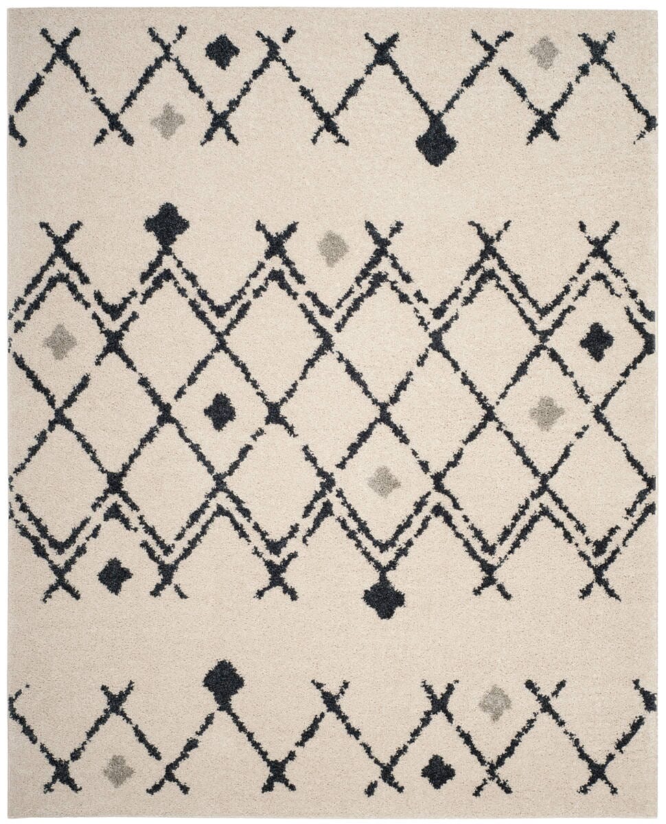 Safavieh Berber Shag Ber164D Cream/Navy Rug.