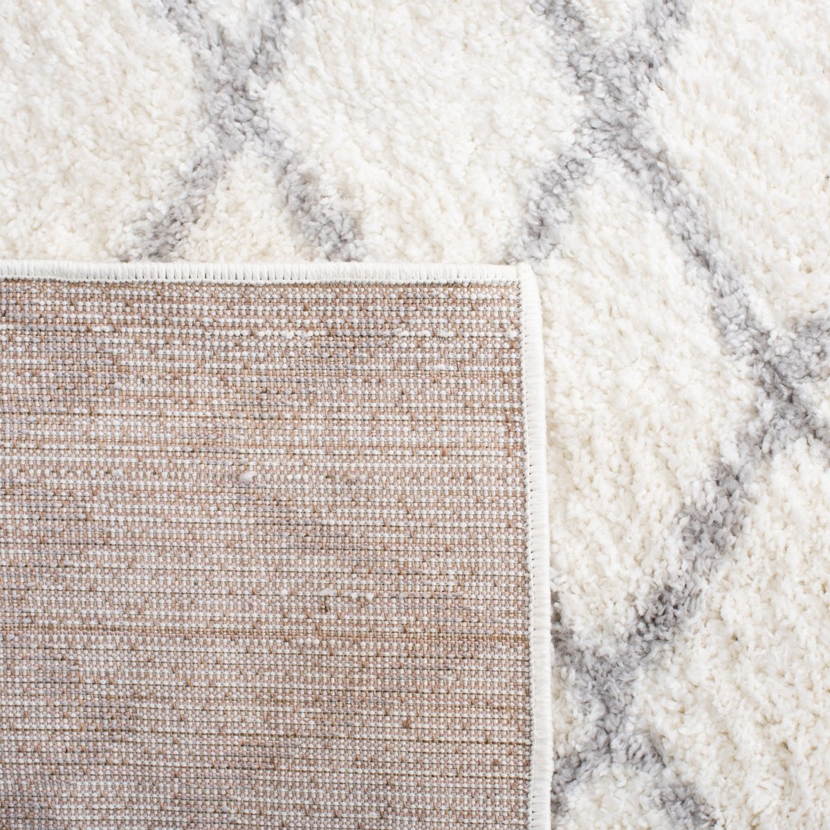 Safavieh Berber Shag Ber165F Ivory/Light Grey Rugs.