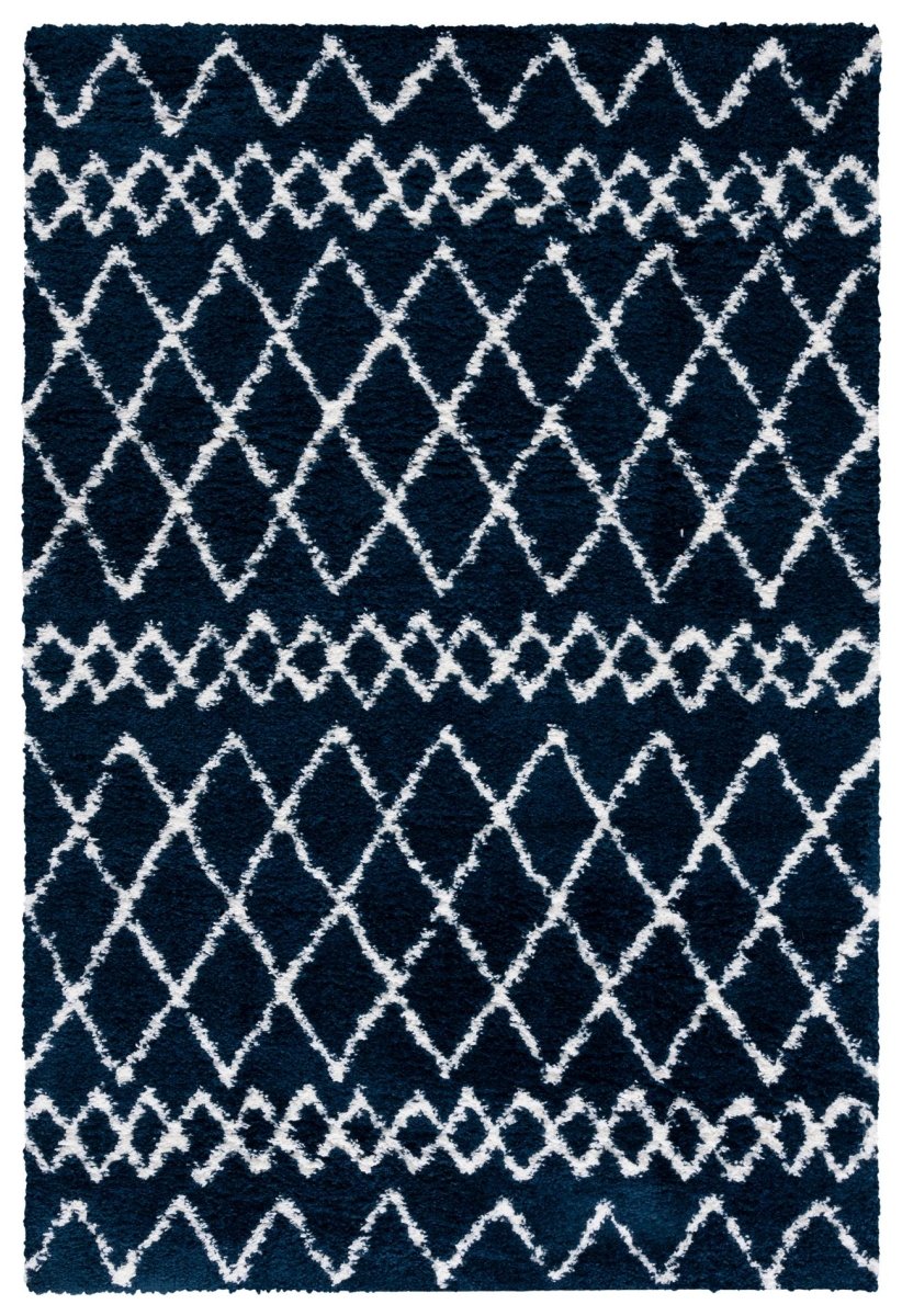 Safavieh Berber Shag Ber165N Navy/Ivory Rugs.