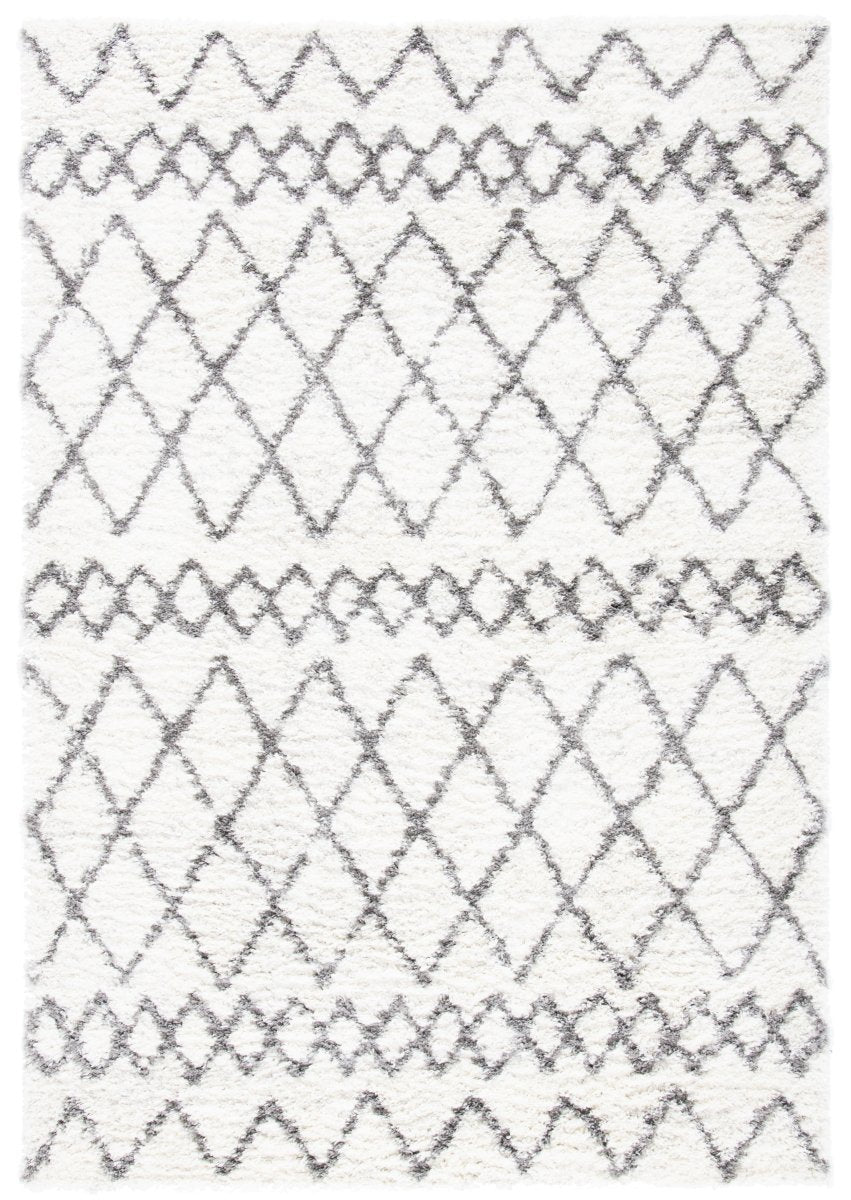 Safavieh Berber Shag Ber194A Ivory/Grey Rugs.