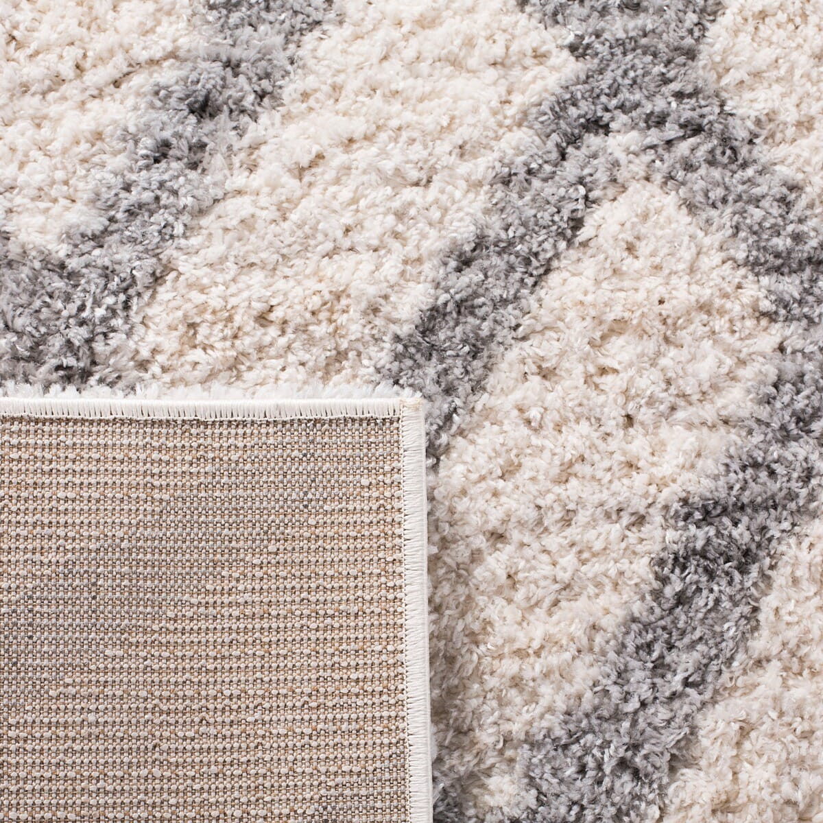Safavieh Berber Shag Ber214A Cream/Grey Rug.