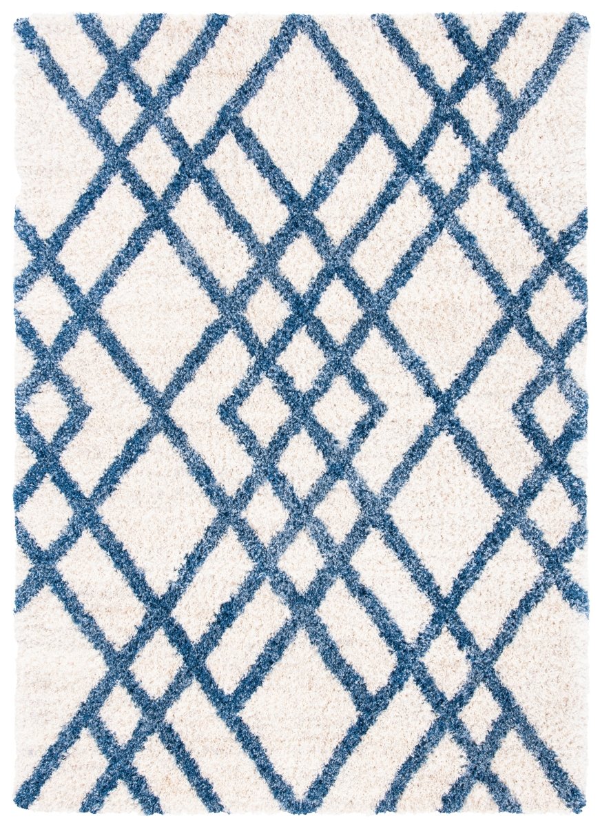 Safavieh Berber Shag Ber214B Ivory/Blue Rugs.