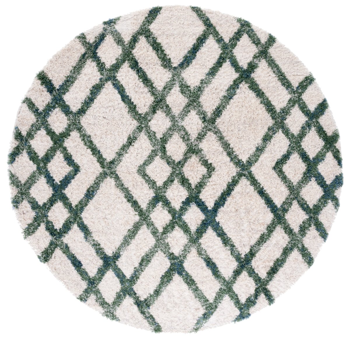 Safavieh Berber Shag Ber214C Ivory/Green Rugs.