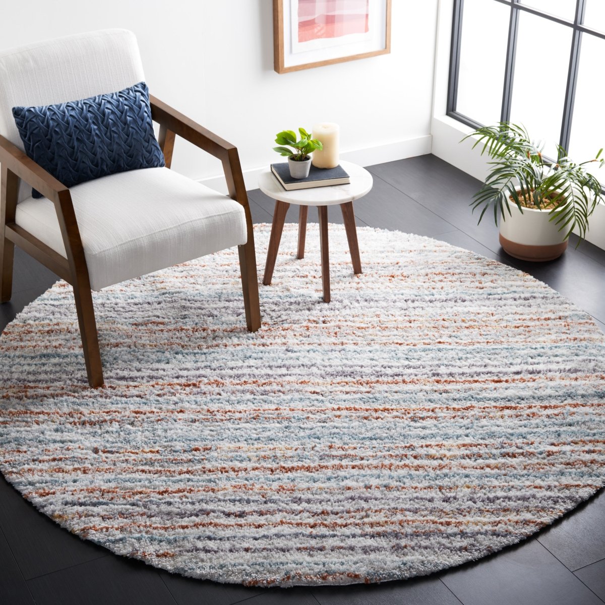 Safavieh Berber Shag Ber545A Blue Rust/Ivory Rug.