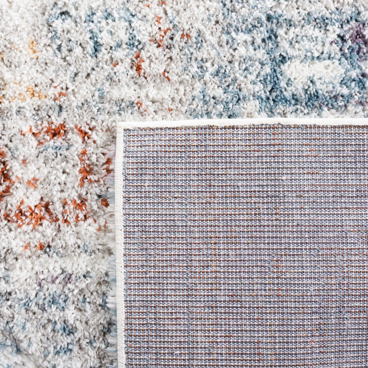 Safavieh Berber Shag Ber569A Blue Rust/Ivory Rug.
