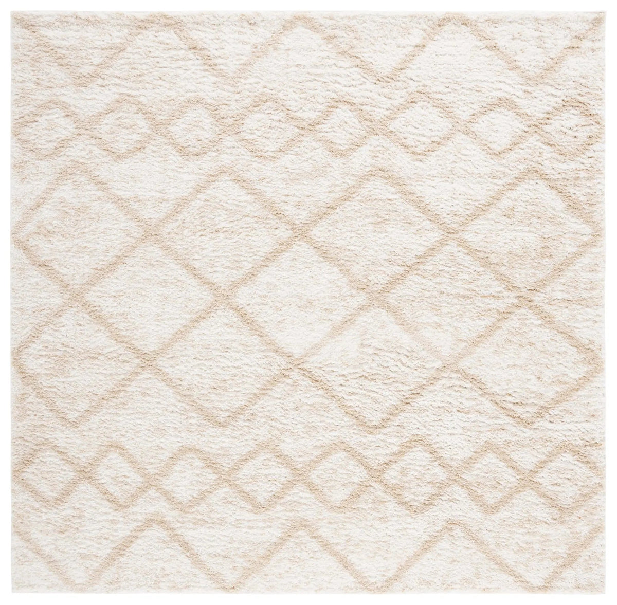Safavieh Berber Shag 7'-0" x 7'-0" Rug in Ivory / Beige