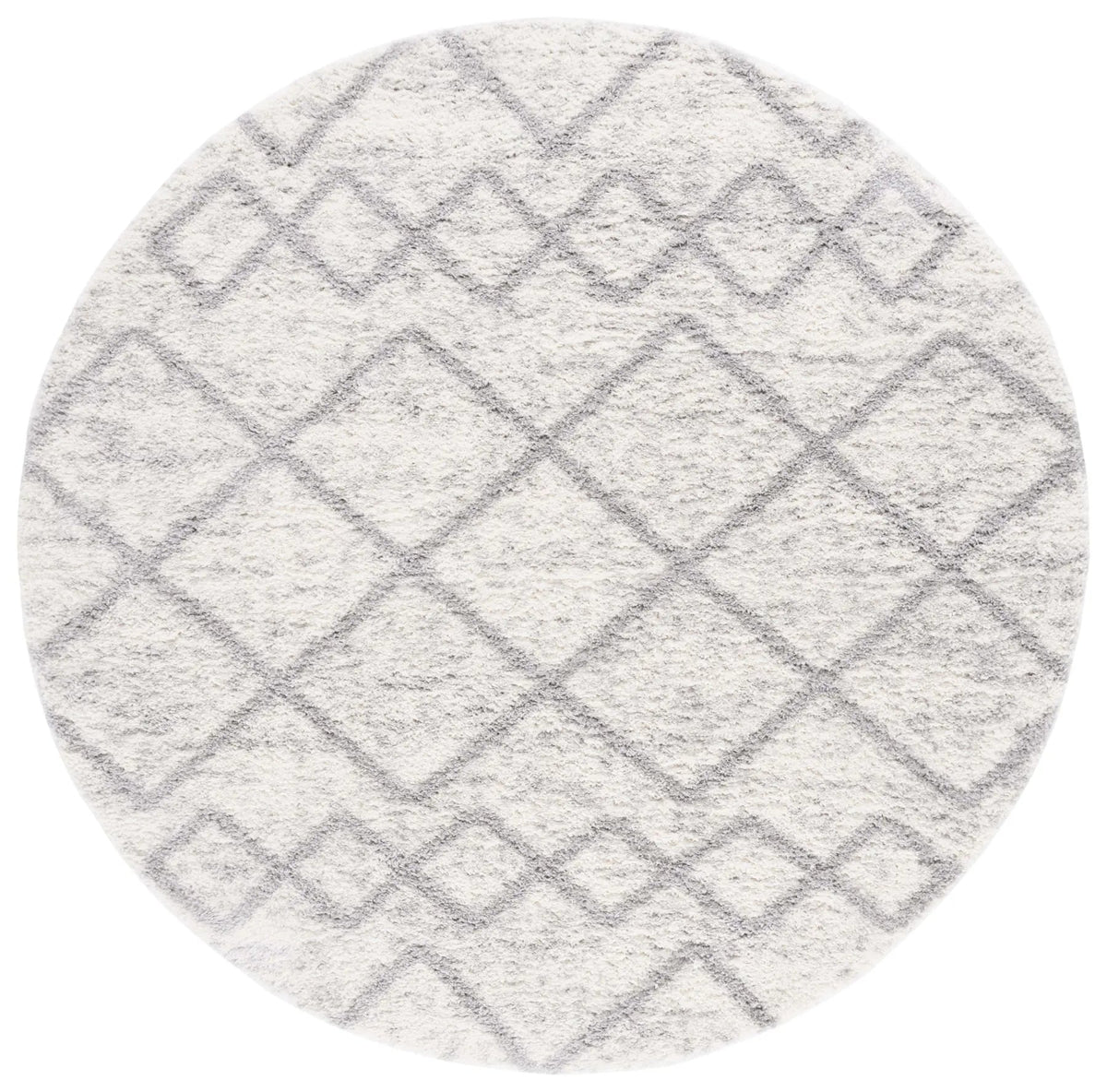 Safavieh Berber Shag 7'-0" x 7'-0" Rug in Ivory / Grey