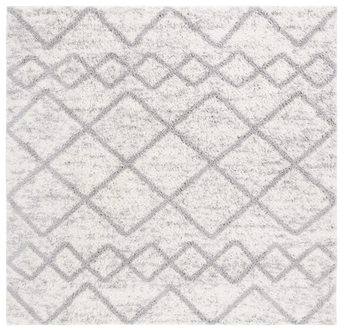 Safavieh Berber Shag 7'-0" x 7'-0" Rug in Ivory / Grey