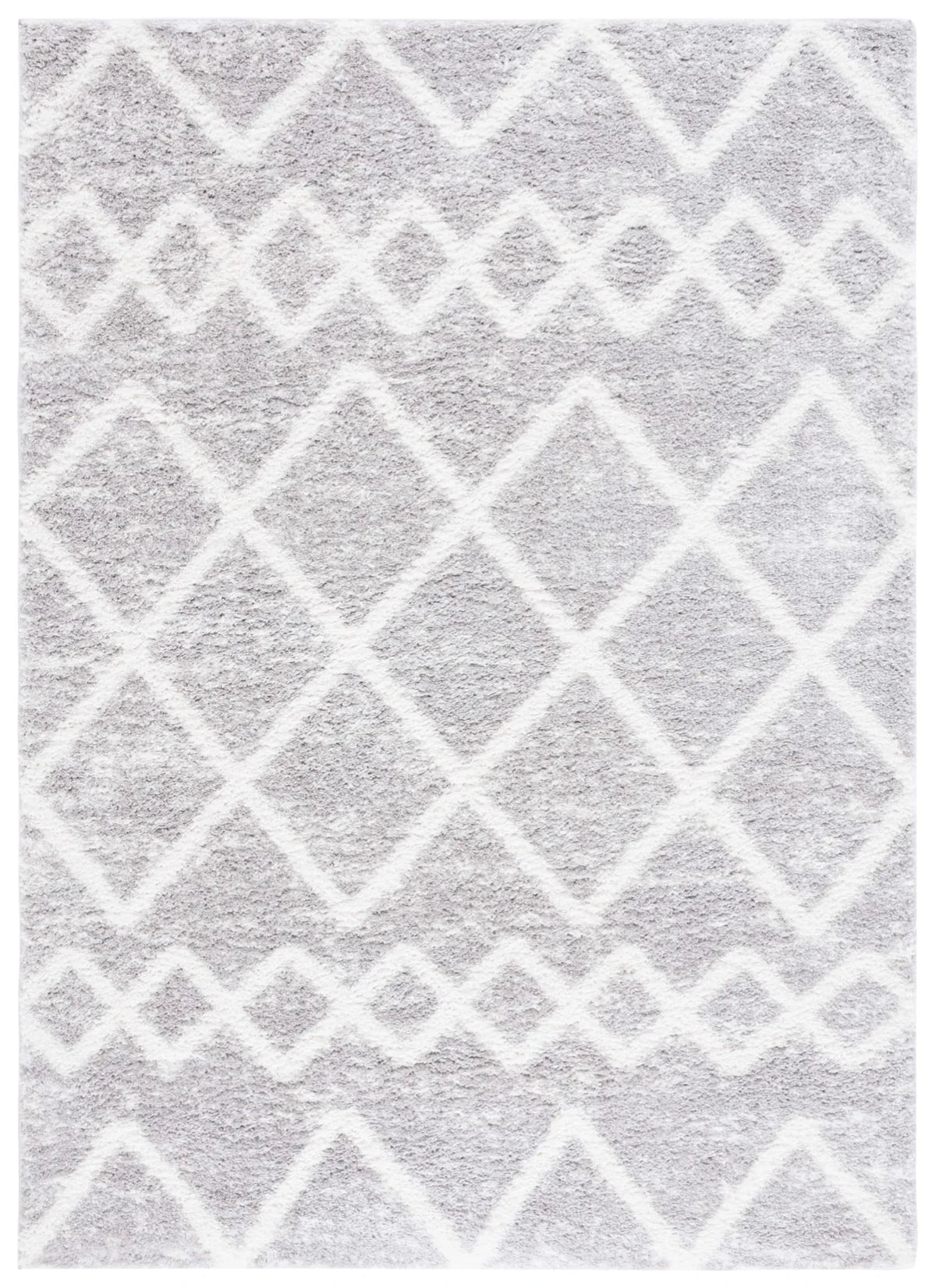 Safavieh Berber Shag 4'-5" x 6'-5" Rug in Grey / Ivory