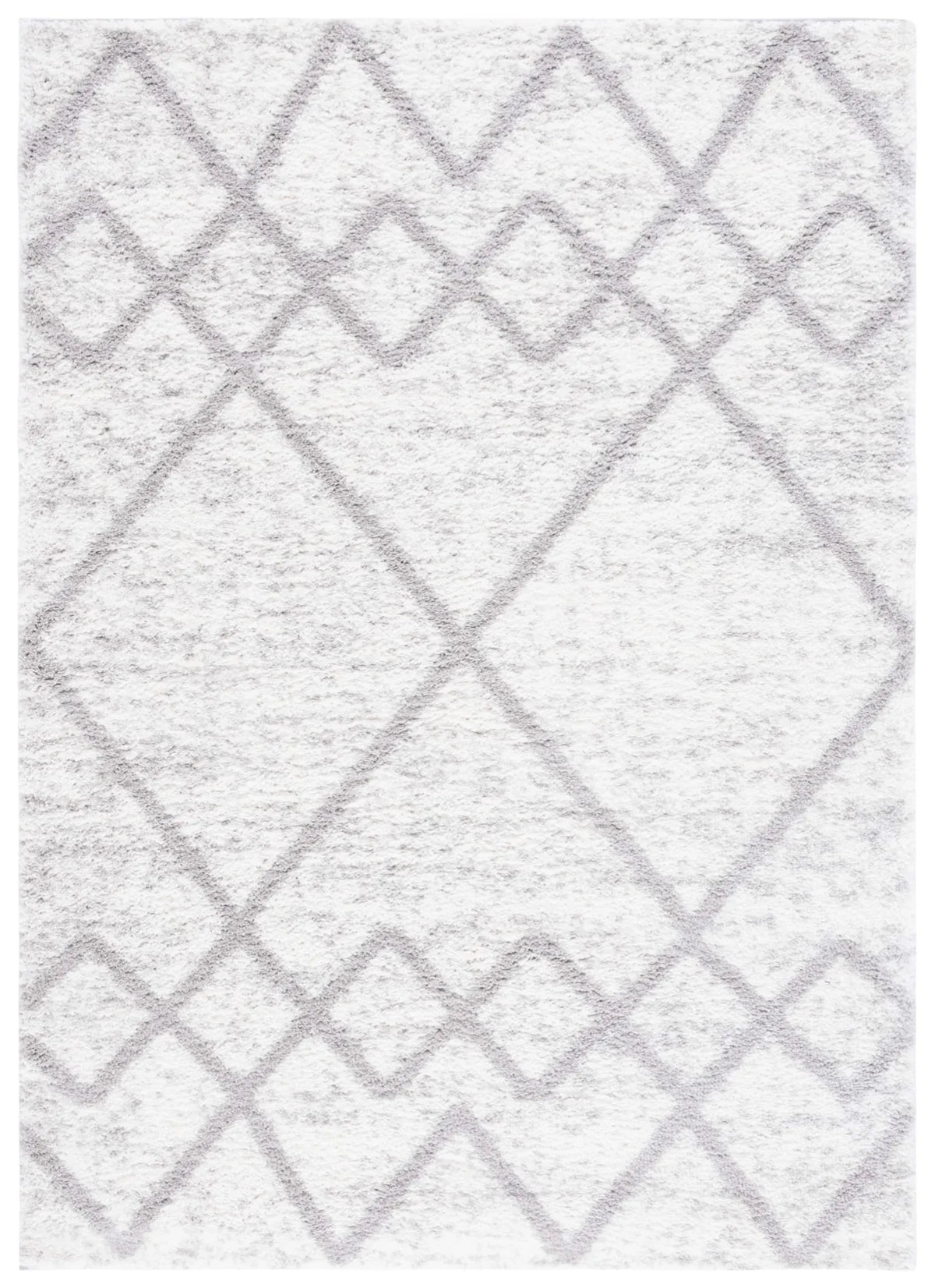 Safavieh Berber Shag 4'-5" x 6'-5" Rug in Grey / Ivory