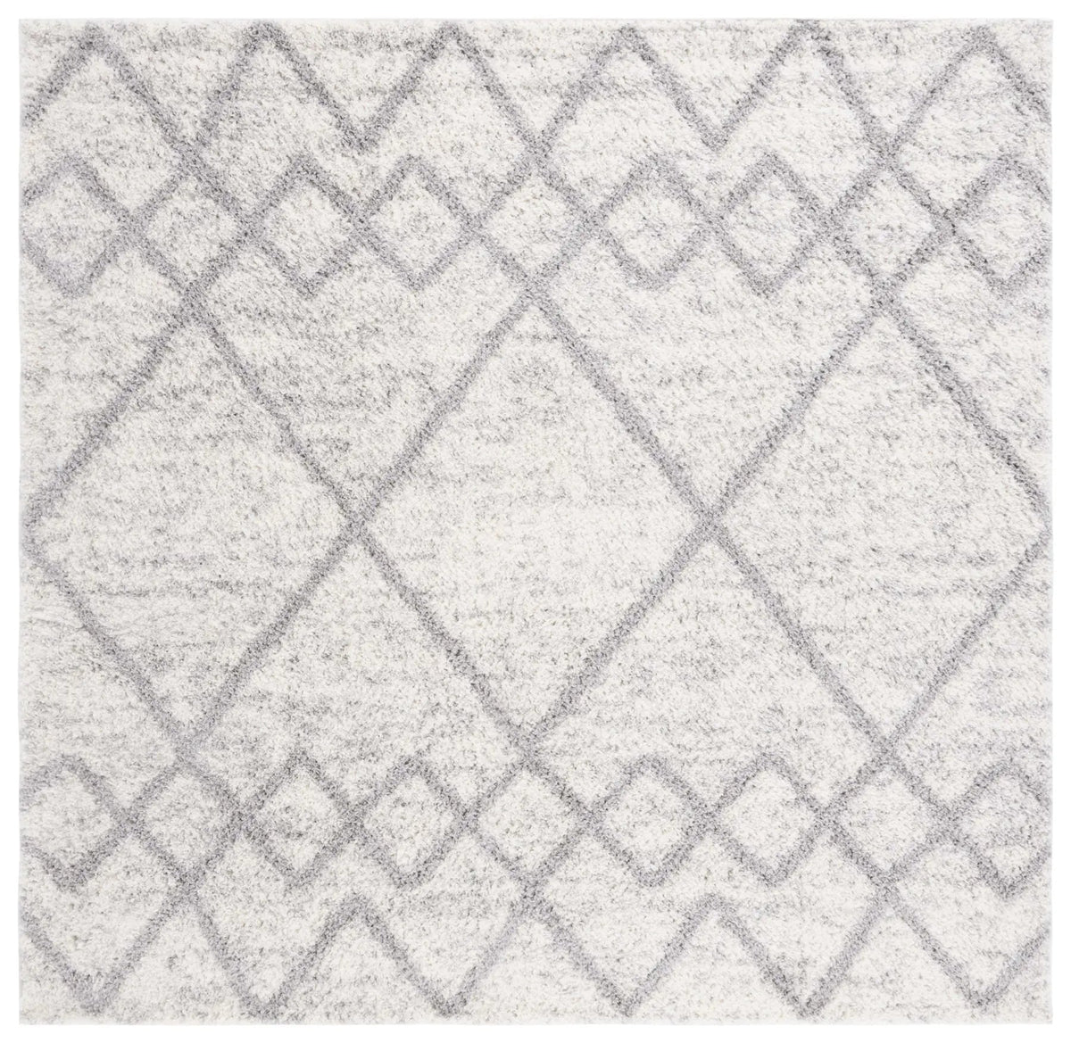 Safavieh Berber Shag 7'-0" x 7'-0" Rug in Grey / Ivory