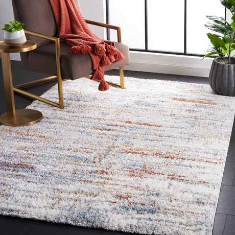 Safavieh Berber Shag Ber577A Blue Rust/Ivory Rug.