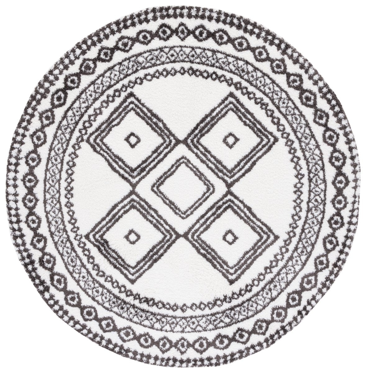 Safavieh Berber Shag Ber591A Ivory/Dark Grey Rug.