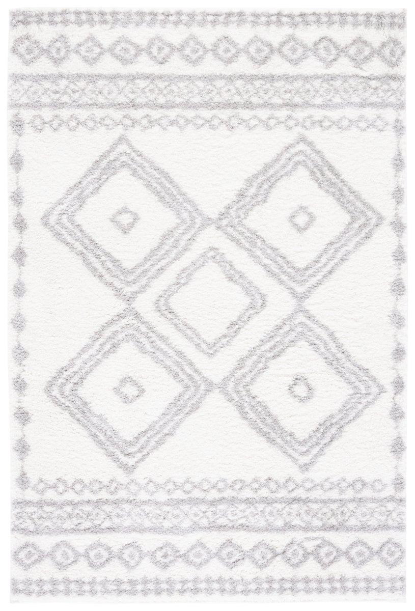 Safavieh Berber Shag Ber591B Ivory/Grey Rug.