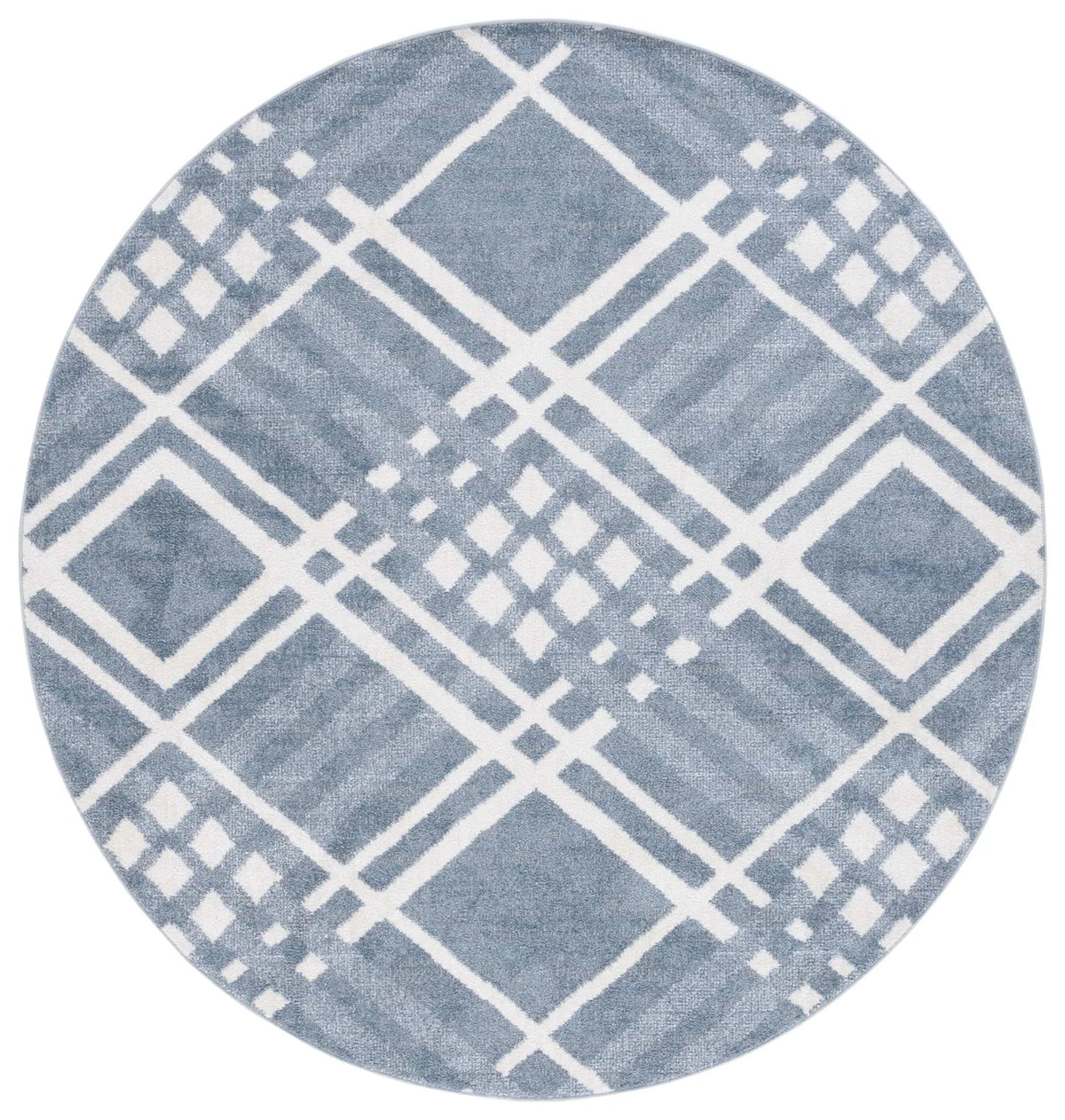 Safavieh Blair Washable 6'-7" x 6'-7" Rug in Blue / Ivory