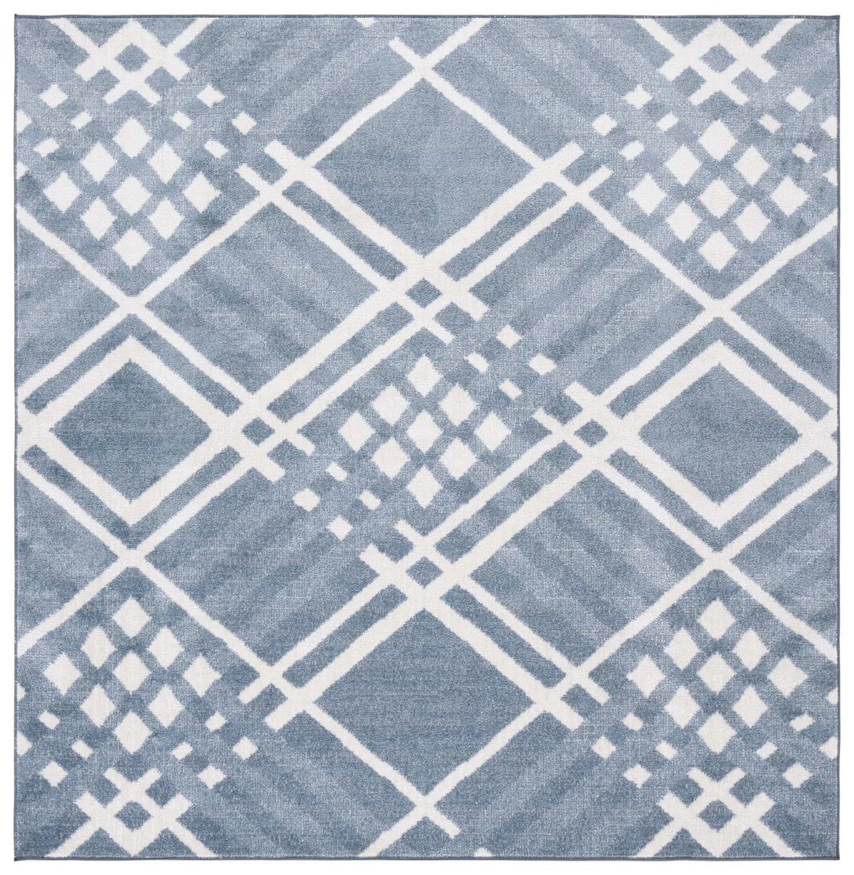 Safavieh Blair Washable 6'-7" x 6'-7" Rug in Blue / Ivory