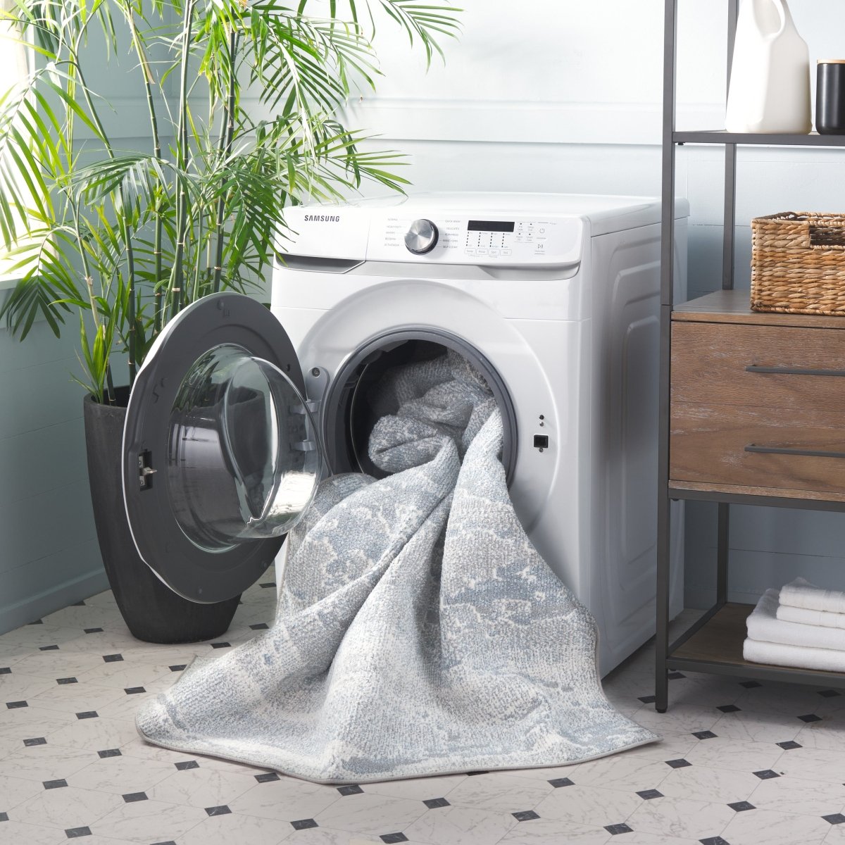 Safavieh Blair Washable Blr244M Blue/Grey Rug.