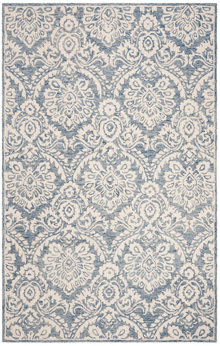 Safavieh Blossom Blm106M Blue / Ivory Rugs.