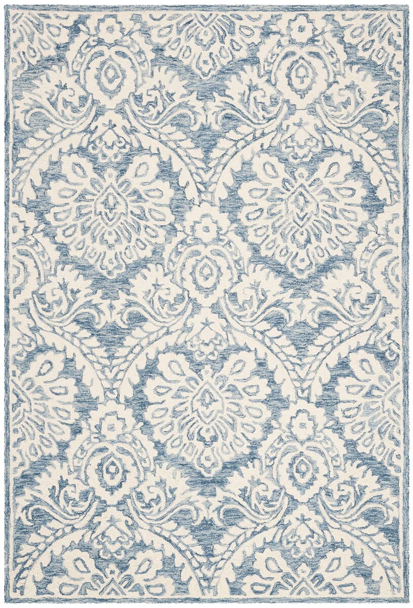 Safavieh Blossom Blm106M Blue / Ivory Rugs.
