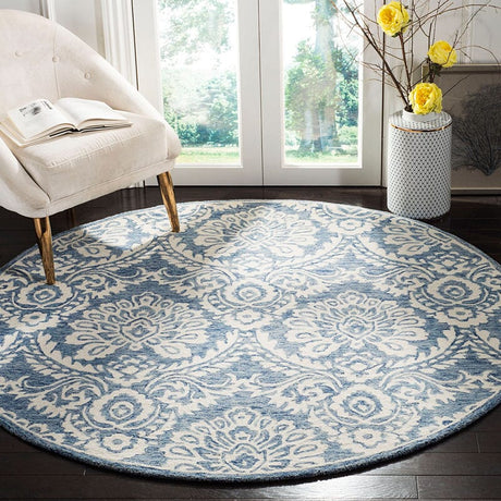 Safavieh Blossom Blm106M Blue / Ivory Rugs.