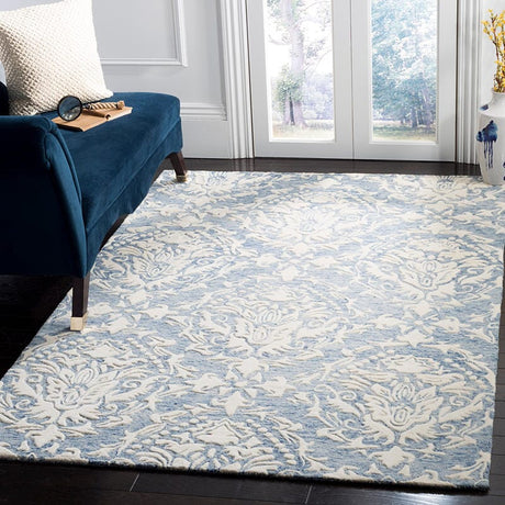 Safavieh Blossom Blm107B Blue / Ivory Rugs.