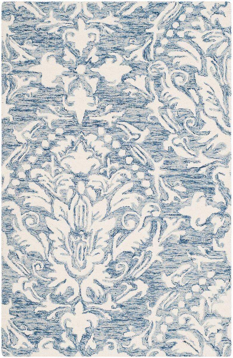 Safavieh Blossom Blm107B Blue / Ivory Rugs.