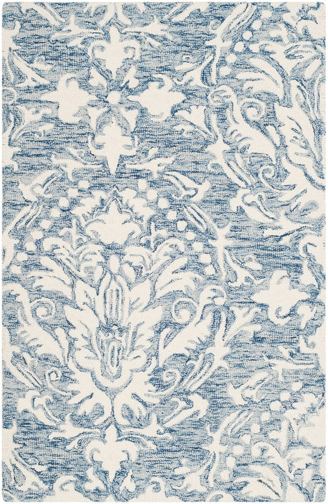 Safavieh Blossom Blm107B Blue / Ivory Rugs.