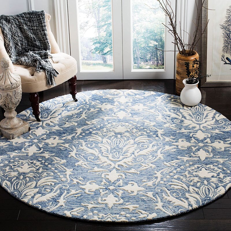 Safavieh Blossom Blm107B Blue / Ivory Rugs.