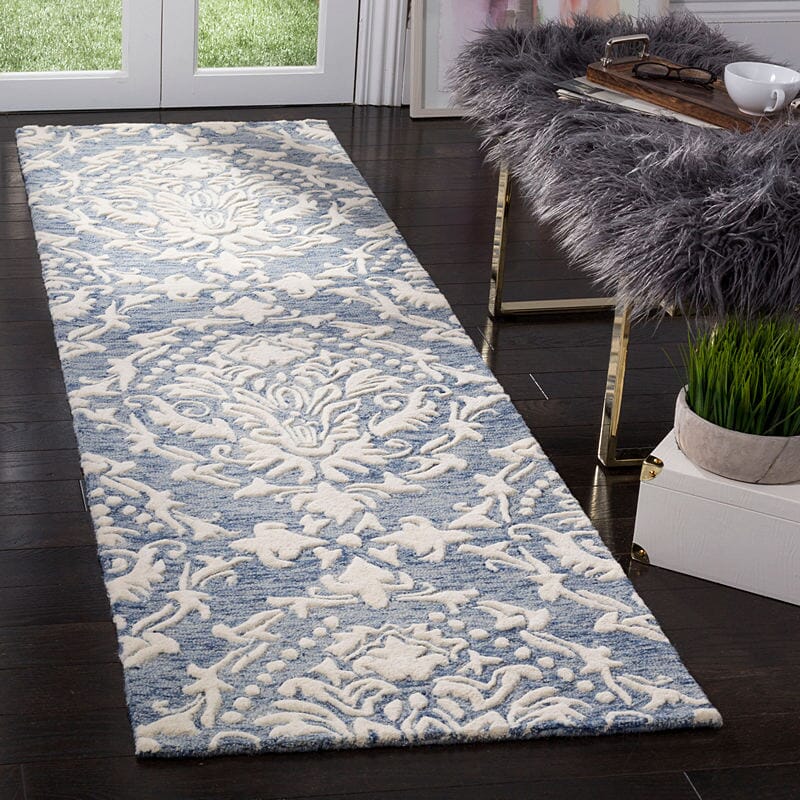 Safavieh Blossom Blm107B Blue / Ivory Rugs.