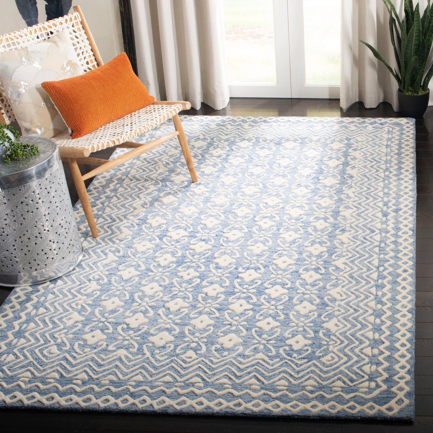 Safavieh Blossom Blm114M Blue/Ivory Rug - Safavieh - blm114m - 4