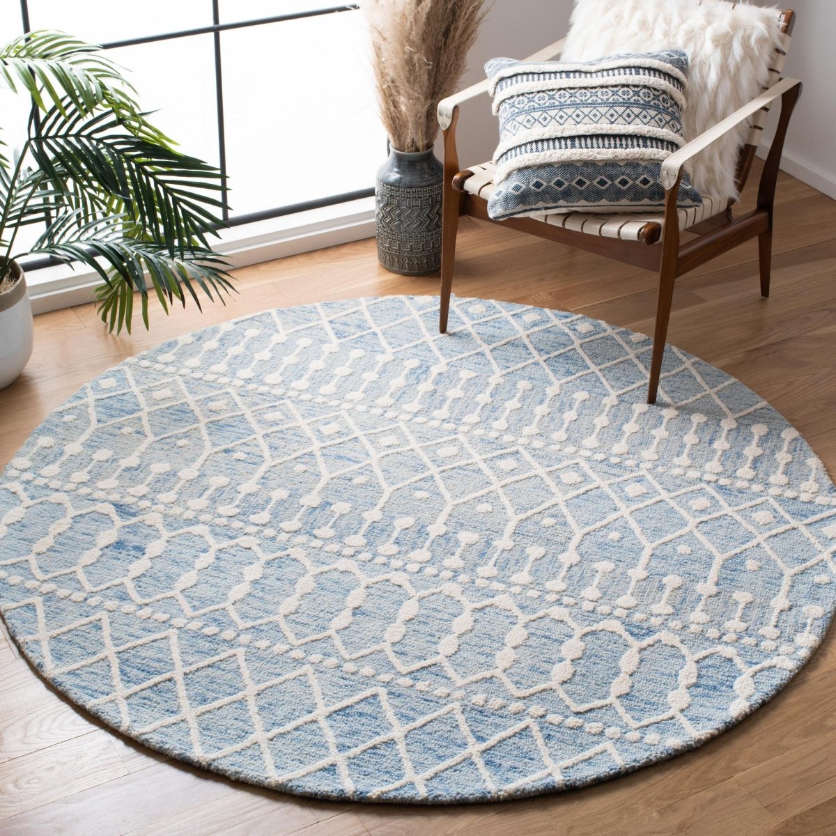 Safavieh Blossom Blm115M Blue/Ivory Rugs.
